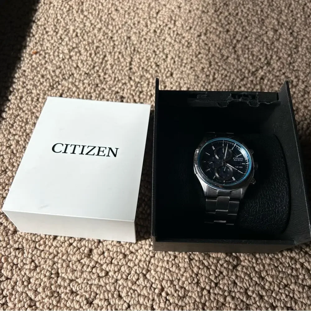 Citizen Eco-Drive Blue Chronograph Watch CA0430-54M